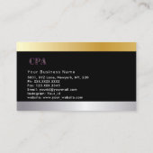 税準備者のエレガント金ゴールドシルバーブラック 名刺 (裏面)