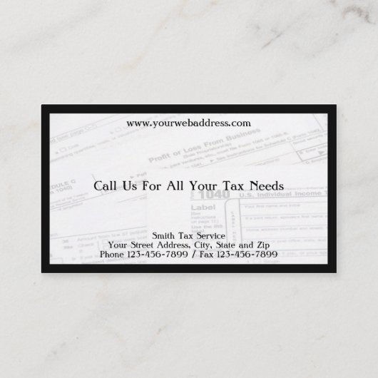 税準備者の会計士の名刺 名刺 (裏面)