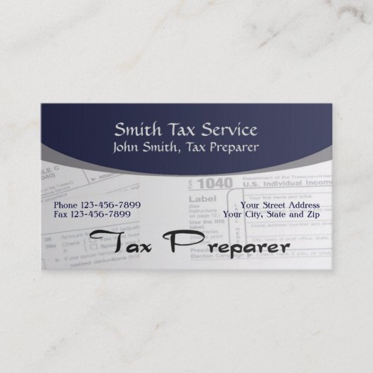 税準備者の会計士の名刺 名刺 (正面)