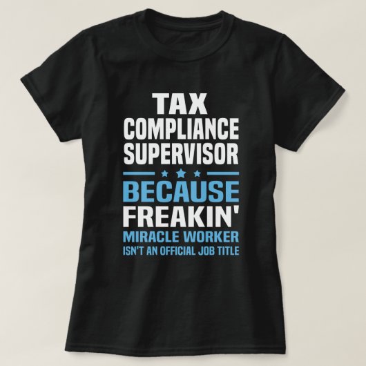 税率遵守の管理者 Tシャツ (デザイン正面)