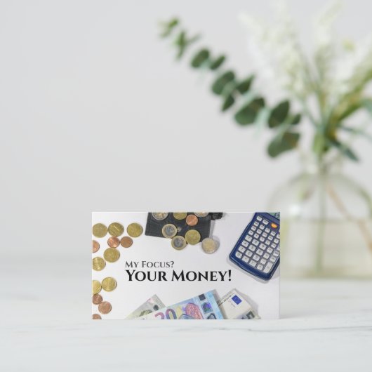 税理士おもしろい金融専門家金 名刺 (スタンド正面)