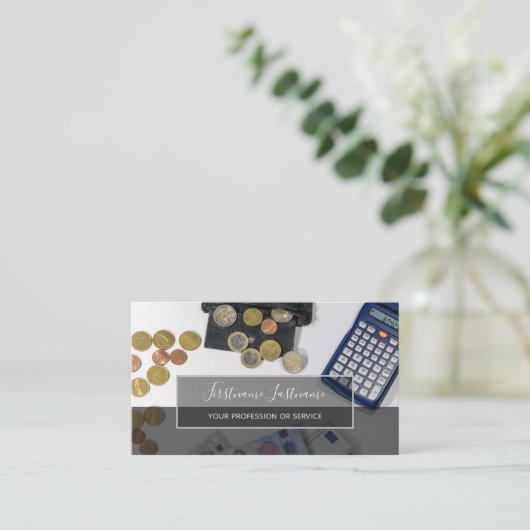 税理士および金融専門家計算機 名刺 (スタンド正面)