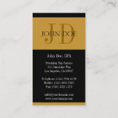 税理士のストライプ金ゴールド 名刺 (裏面)