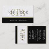 税理士ストライプ金ゴールド 名刺 (正面/裏面)