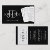 税理士モノグラム1040型枠黒 名刺 (正面/裏面)