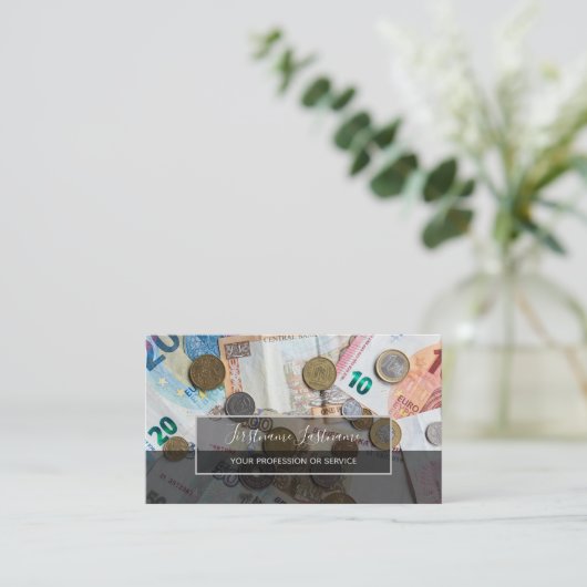 税理士及び金融専門家ユーロ・マネー 名刺 (スタンド正面)