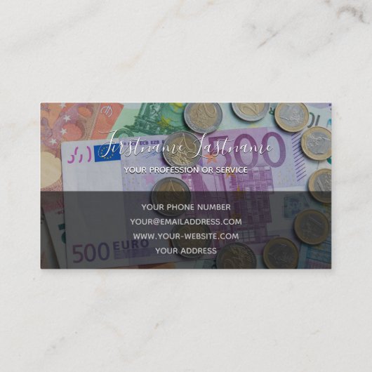 税理士及び金融専門家ユーロ・マネー 名刺 (裏面)