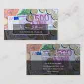 税理士及び金融専門家ユーロ・マネー 名刺 (正面/裏面)