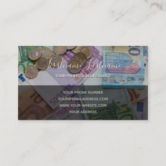 税理士及び金融専門家ユーロ・マネー 名刺 (裏面)