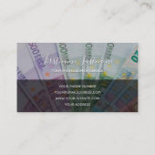 税理士及び金融専門家ユーロ・マネー 名刺 (裏面)