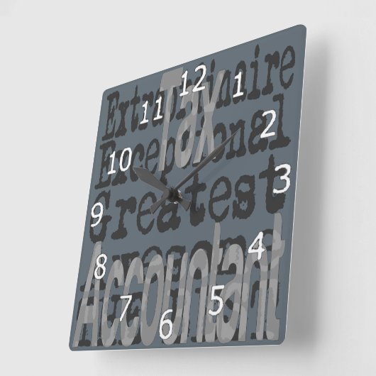 税理士非常事官 スクエア壁時計 (傾斜)