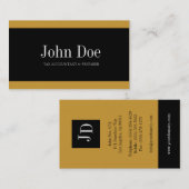 税理士黒/金ゴールド 名刺 (正面/裏面)