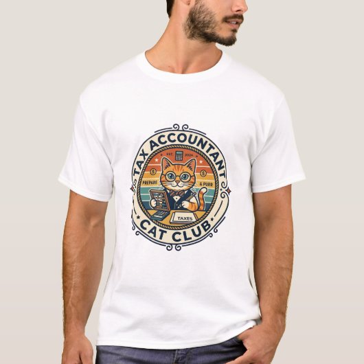 税理士 猫 かわいい 子猫 デザイン - 税金計算 Tシャツ (正面)