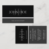 税理士/CPAモノグラムブラック/ダークグレー 名刺 (正面/裏面)