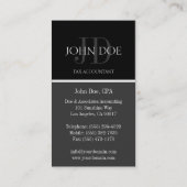 税理士/CPAモノグラムブラック/ダークグレー 名刺 (裏面)