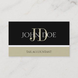 税理士/CPAモノグラム黒/タン 名刺