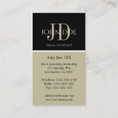 税理士/CPAモノグラム黒/タン 名刺 (裏面)