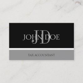 税理士/CPAモノグラム黒/濃い銀 名刺