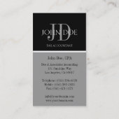 税理士/CPAモノグラム黒/濃い銀 名刺 (裏面)