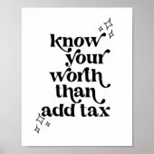 税金を追加する価値を知るヴィンテージレトロフォント ポスター (正面)