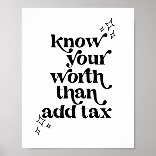 税金を追加する価値を知るヴィンテージレトロフォント ポスター (正面)