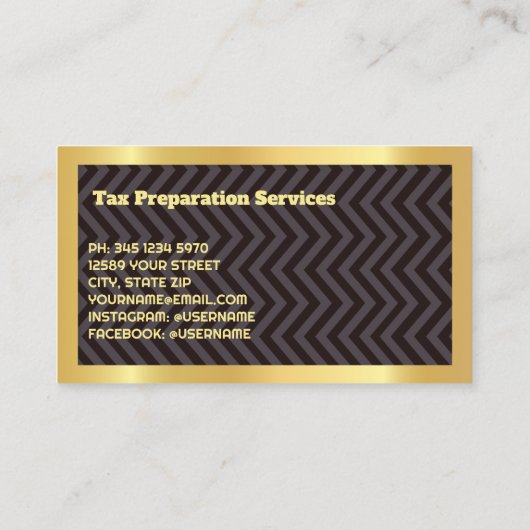 税金作成者のカスタム写真 名刺 (裏面)