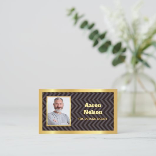 税金作成者のカスタム写真 名刺 (スタンド正面)