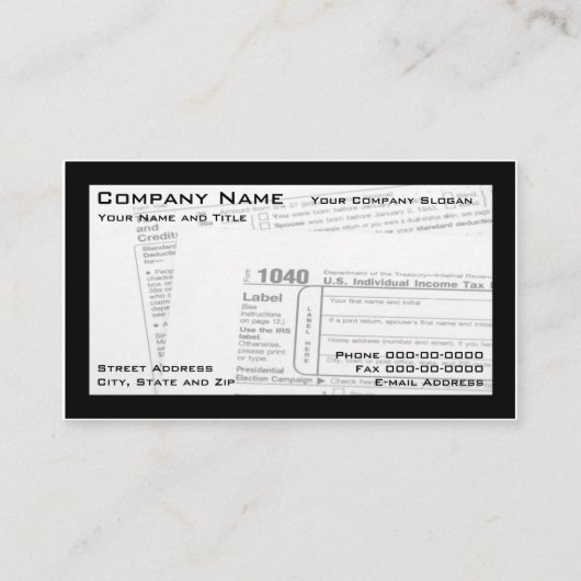 税金作成者Federal Tax Management型枠・ビジネス・カード 名刺 (正面)