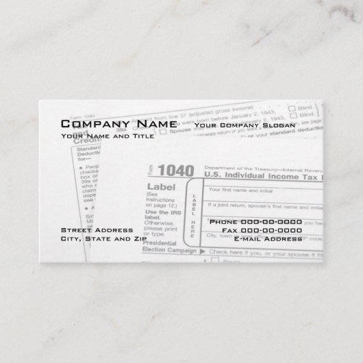 税金作成者Federal Tax Management型枠・ビジネス・カード 名刺 (正面)