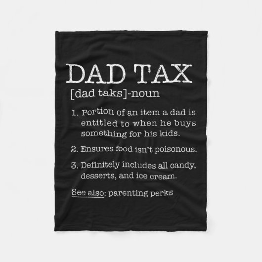 税金定義ユーモアジョーク最高のダディファーズバン フリースブランケット (正面)