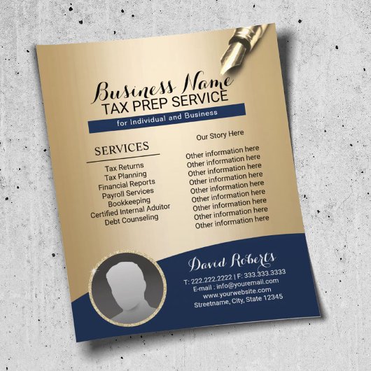 税金準備コンサルティングサービス海軍金ゴールド写真 チラシ
