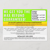 税金準備作成者編集可能Eファイルフライヤー プログラム (裏面)