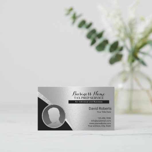 税金準備税金申告会計写真 名刺 (スタンド正面)
