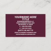 税金準備者明細のブリリアンス 名刺 (裏面)