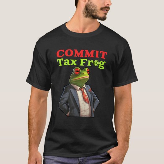 税金詐欺カエル Meme Tシャツ (正面)