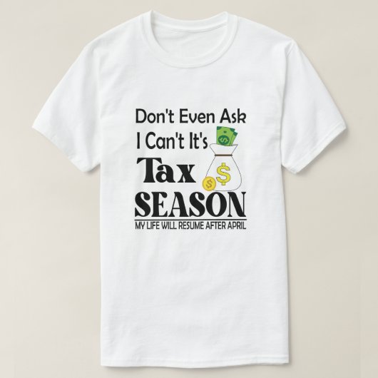 税金頼課税も無理じゃない Tシャツ (デザイン正面)