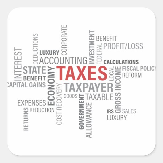 「税金」 スクエアシール (正面)