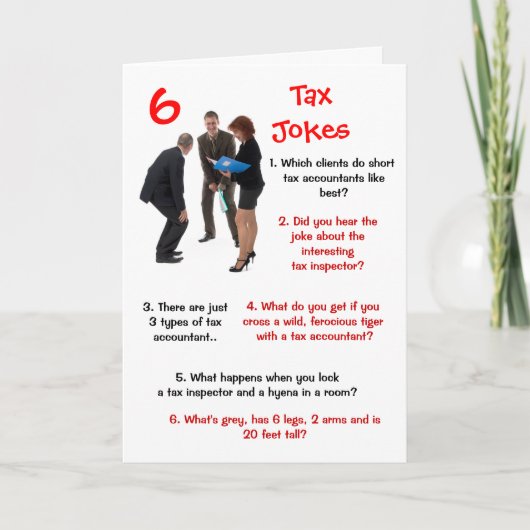 税金 – 6税ジョークおもしろい誕生日 カード (正面)