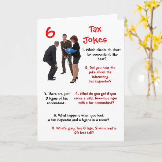 税金 – 6税ジョークおもしろい誕生日 カード (黄色い花)