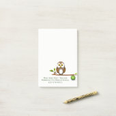 税関支署の先生のメモ帳のフクロウ ポストイット (デスク上)