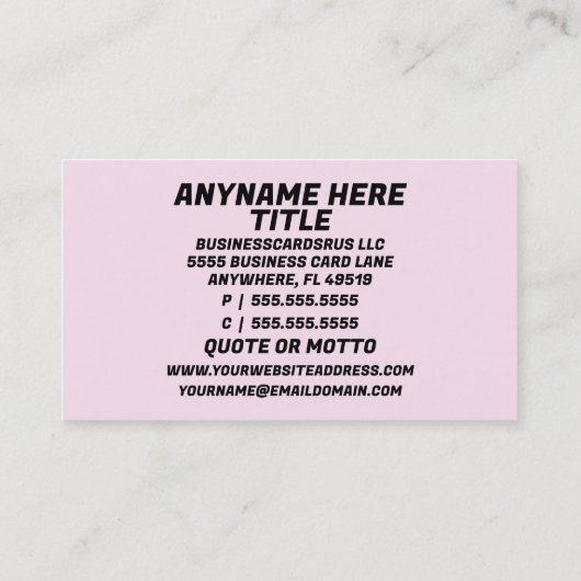 税額作成者の素晴らしいピンク 名刺 (裏面)