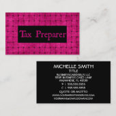 税額作成者ピンク織り名刺 名刺 (正面/裏面)