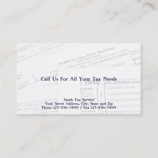 税額作成者会計士名刺 名刺 (裏面)