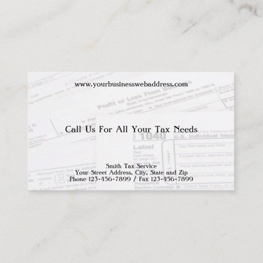 税額作成者会計士名刺 名刺 (裏面)