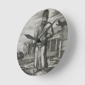 税、illustratioを集めている上級公務員 ラウンド壁時計 (傾斜)