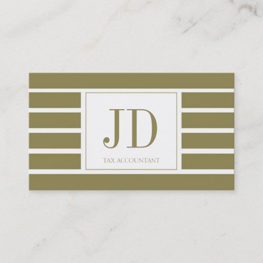 税Accountant/CPAのモノグラムかストライプの 名刺 (正面)