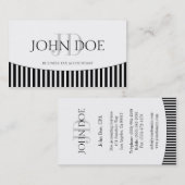 税Accountant/CPAのモノグラムB/Wは縞で飾ります 名刺 (正面/裏面)