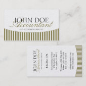 税Accountant/CPAの原稿のストライプな金ゴールドの紙 名刺 (正面/裏面)