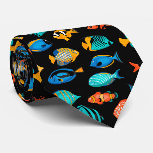 種々のカラフル熱帯魚パターン ネクタイ
