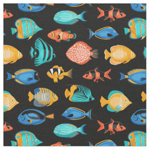 種々のカラフル熱帯魚パターン ファブリック